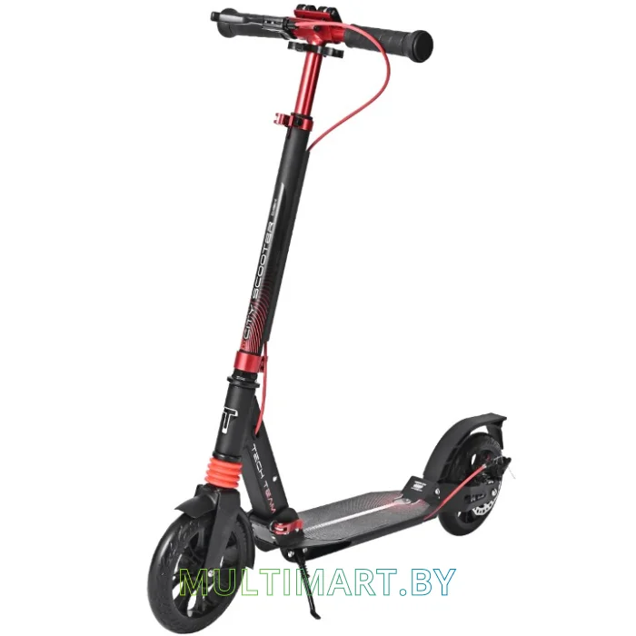 Самокат Tech Team City Scooter Disk Brake 2022 (черный/красный)